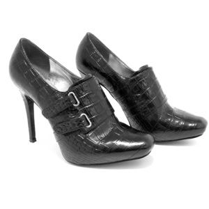 High-Heeled Alligator Booties by Guess by Marciano